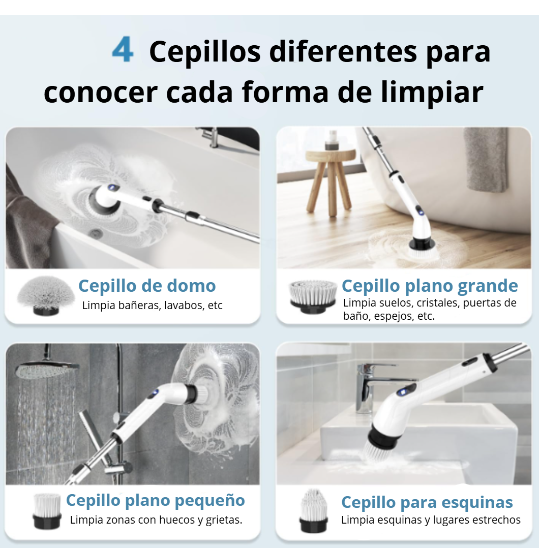 Cepillo eléctrico multi-uso extensible
