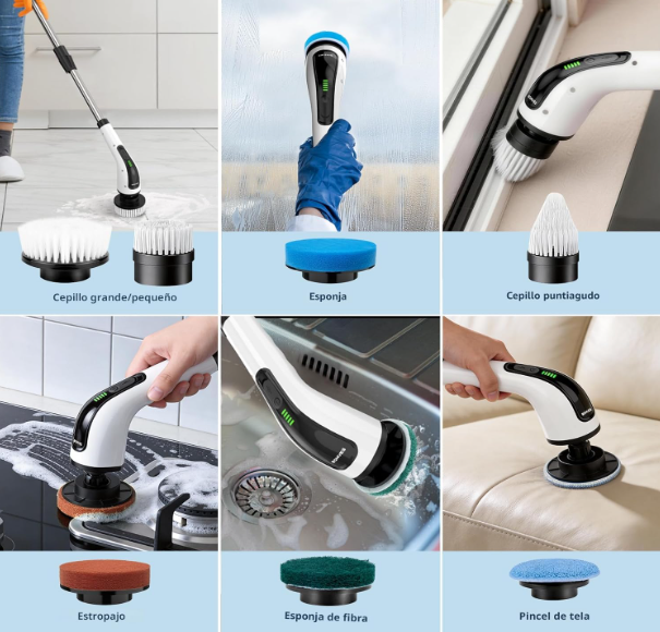 Cepillo eléctrico multi-uso extensible