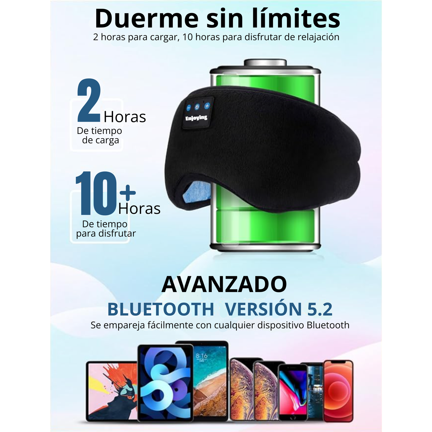 Antifaz con Bluetooth ajustable